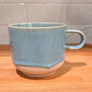 West Elm Blue Ceramic Drip Glaze Mug